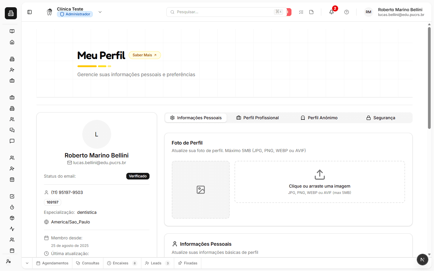 Página de perfil do BlackOpero