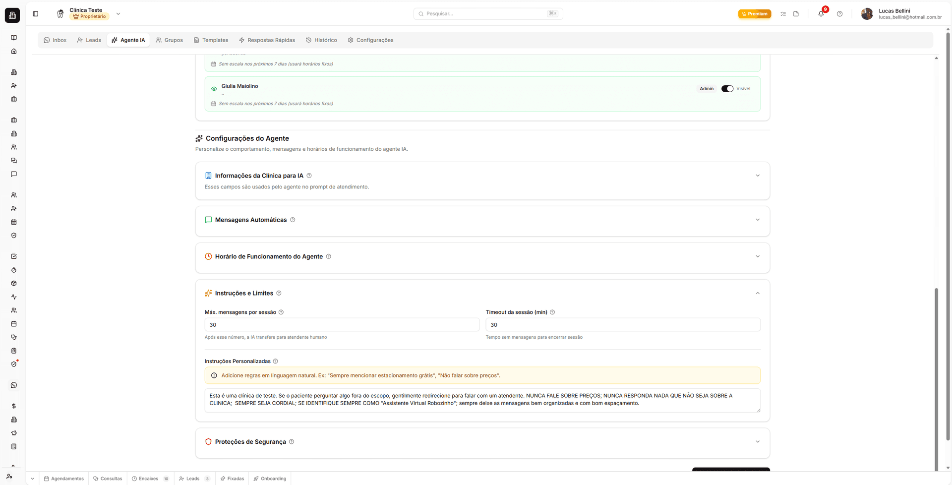 Inbox centralizada do WhatsApp