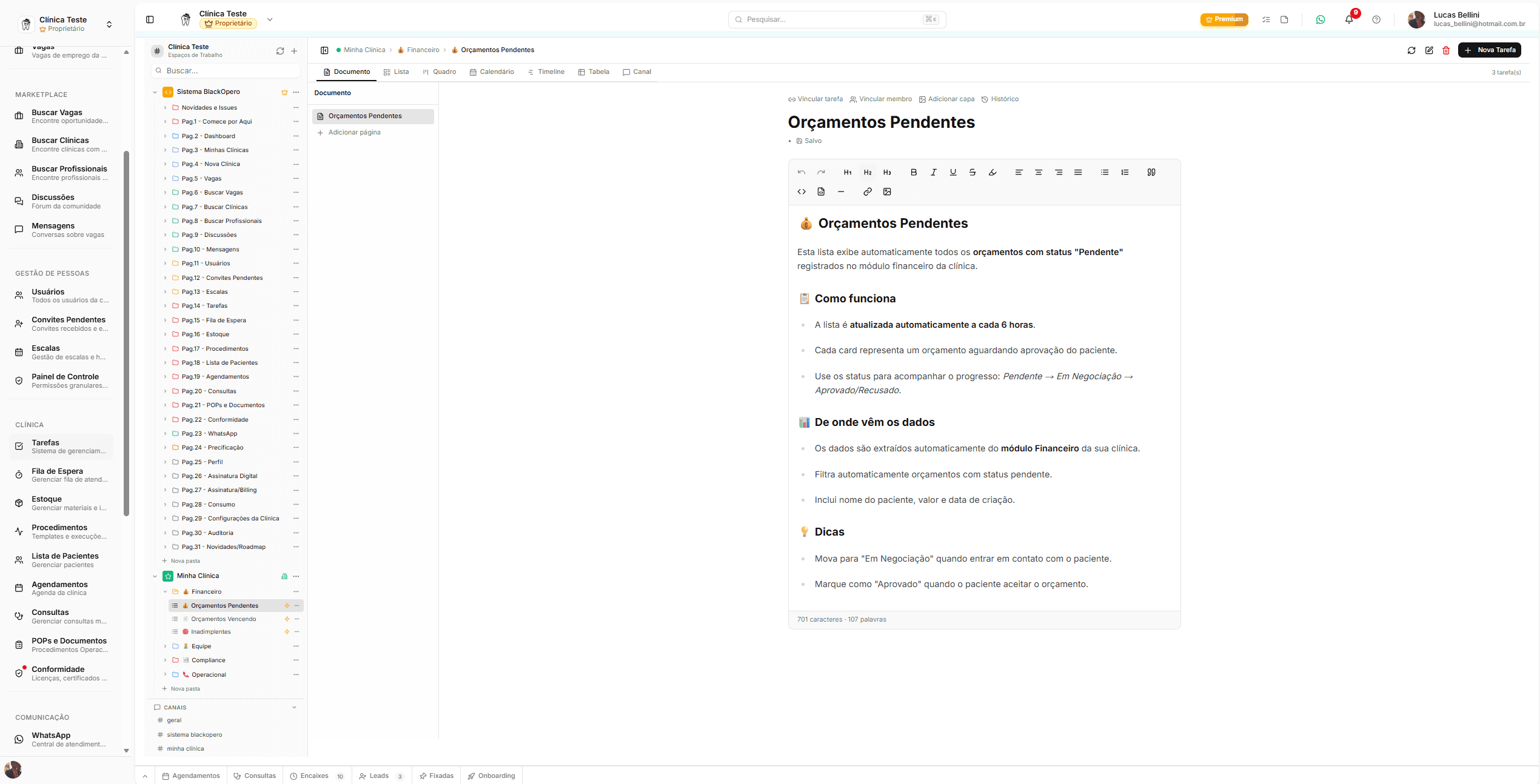 Sistema Kanban de tarefas